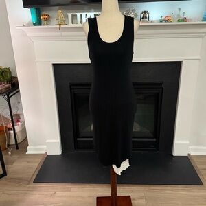 🖤 Amadi Black & Cream Contrast Hem Tank Dress – Size S (NWT)